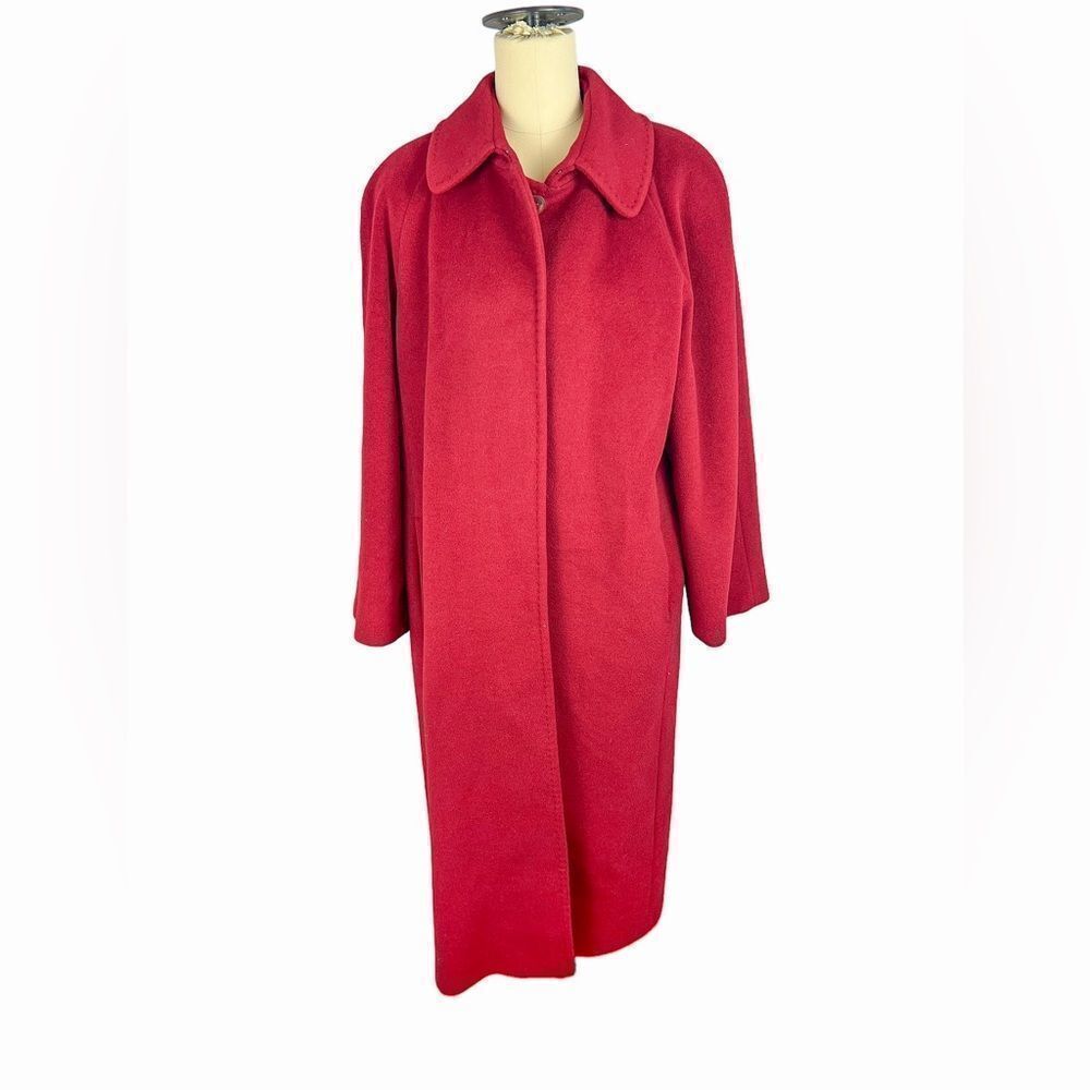 Cinzia Rocca wool cashmere blend coral red coat size 14 runs small fits sz 12